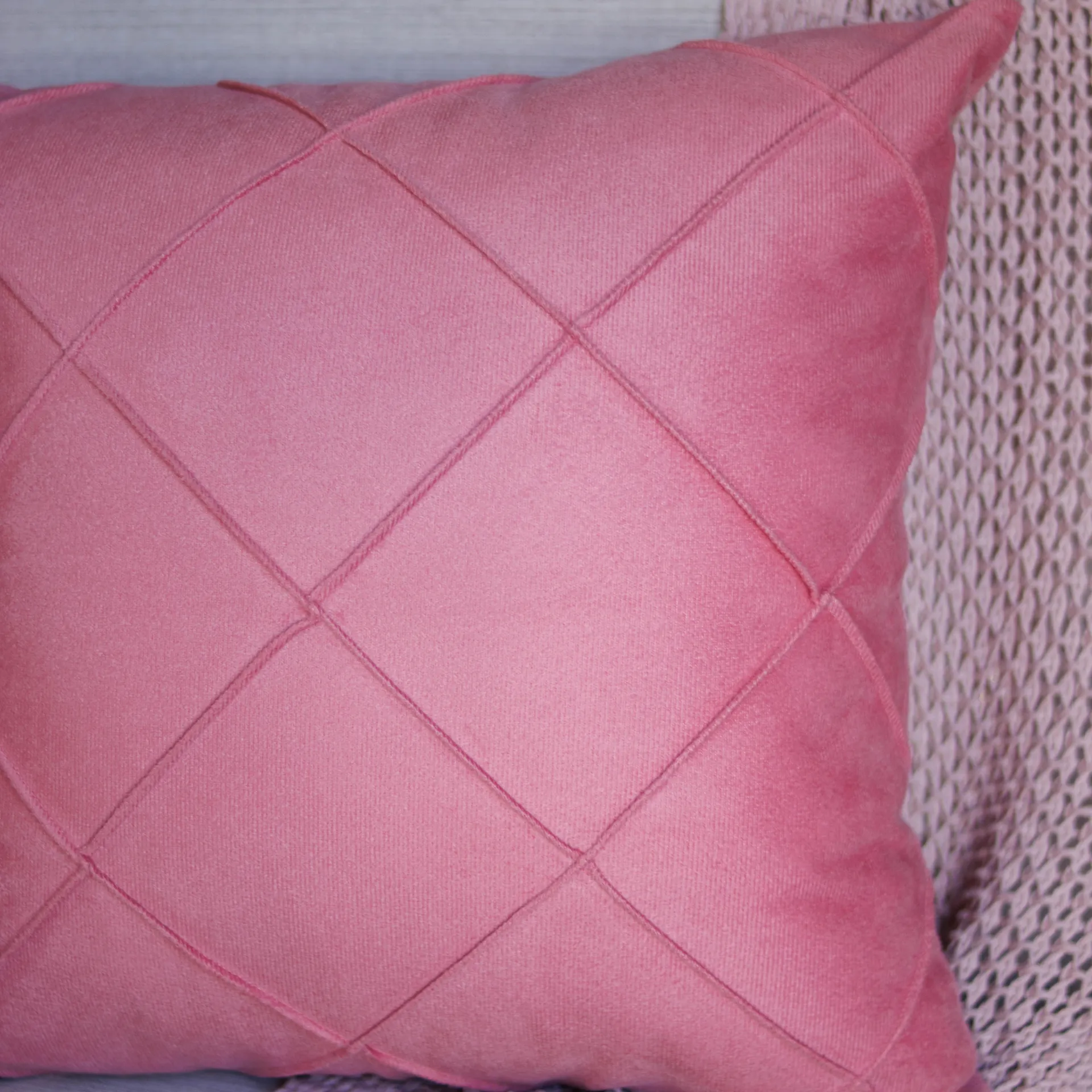 Capa Almofada Suede Drapeada Rosa 45X45