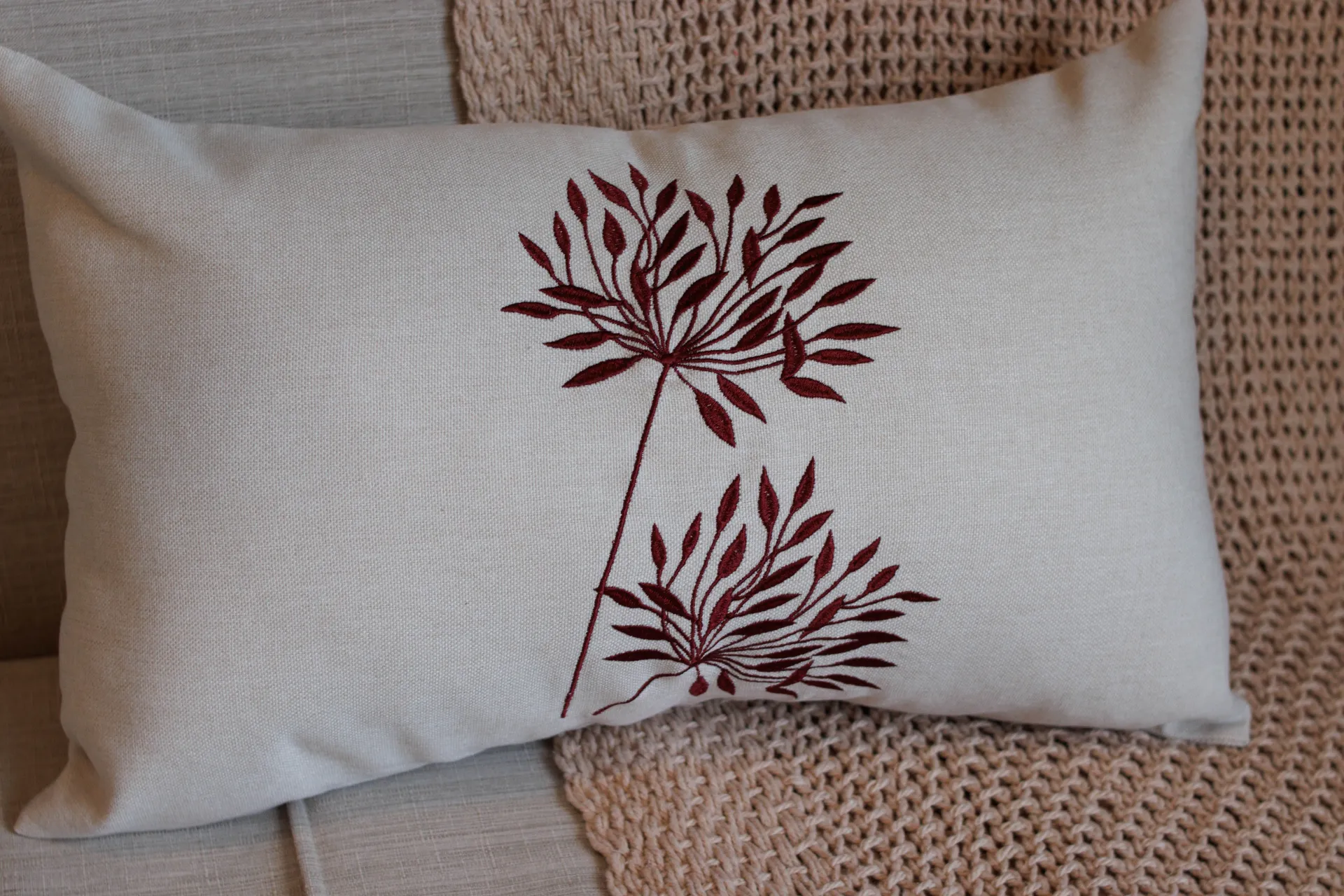 Capa Baguete Bordada Flor Marsala