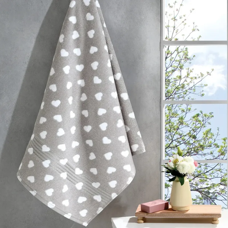 Toalha Rosto Dohler Prisma Love Cinza