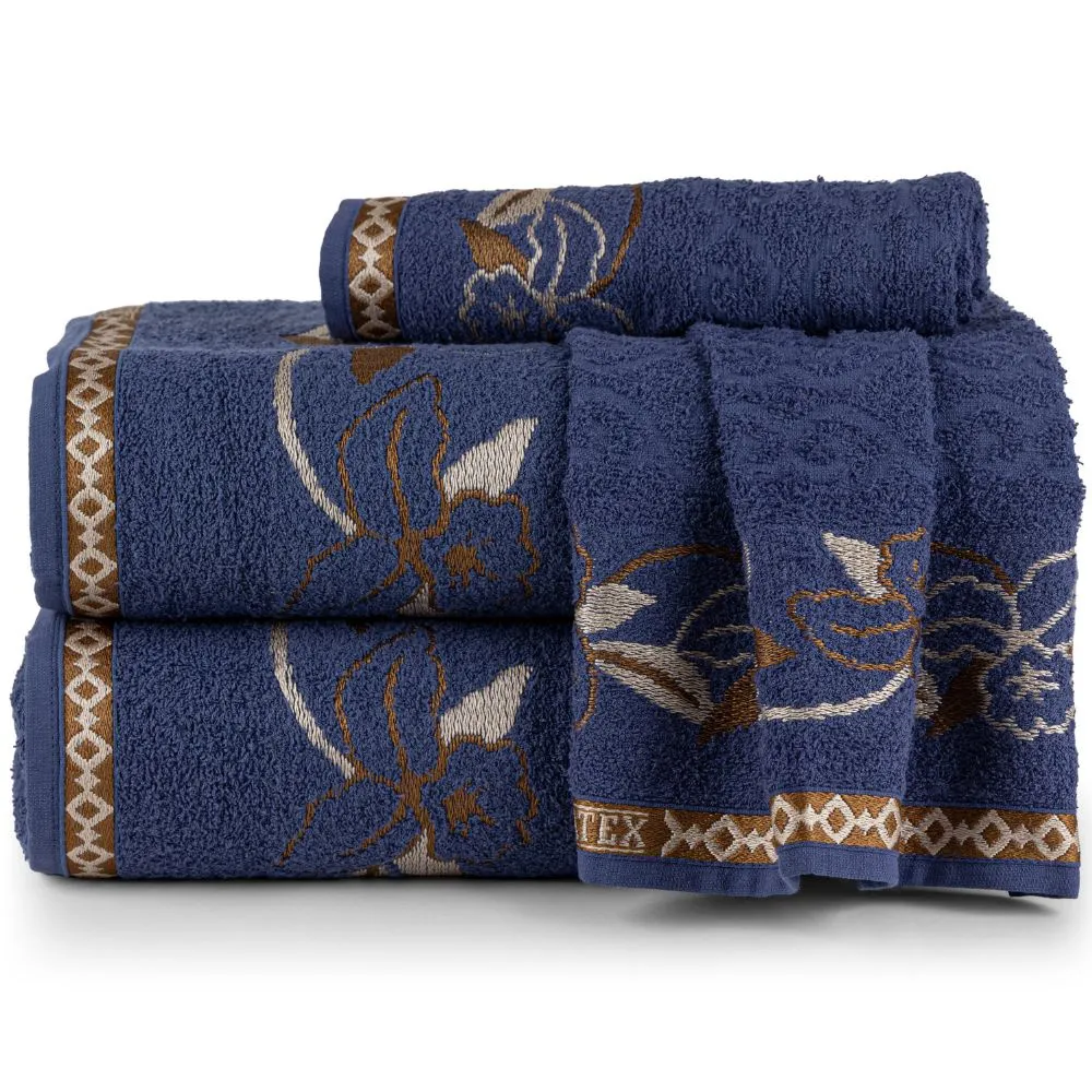 Toalha Banho Hortênsia Azul Marinho